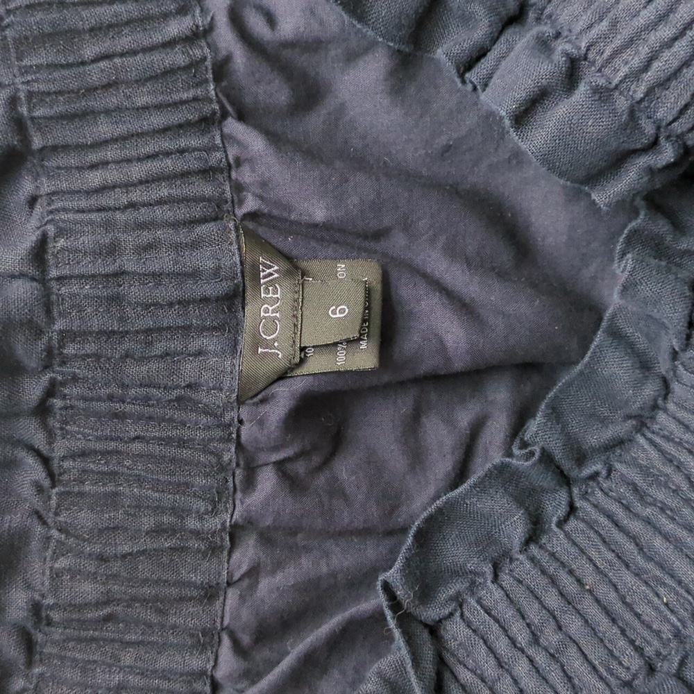 J. Crew Navy Blue Linen Skirt With Pockets Size 6 - Picture 2 of 7
